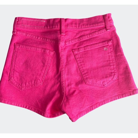 Rag & Bone Womens Bull Pink High-Rise Denim Jean Shorts  Size 26 - Picture 8 of 15